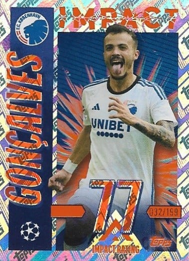 Diogo Goncalves (impact)
Sunset Orange /199
sticker no. 559

