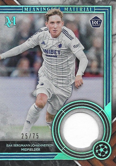 Isak Johannesson
Meaningfull Material Single Relics
Sapphire /75
card no. MMR-IB