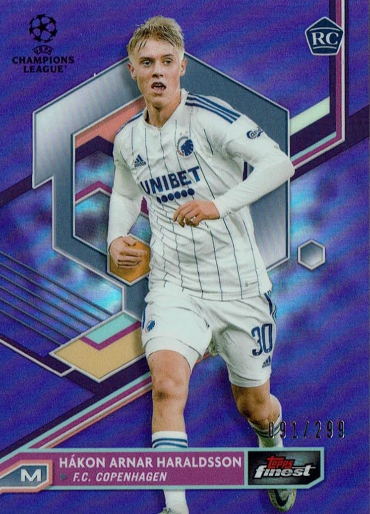 Hakon Haraldsson
Purple Refractor /299
card. no. 80