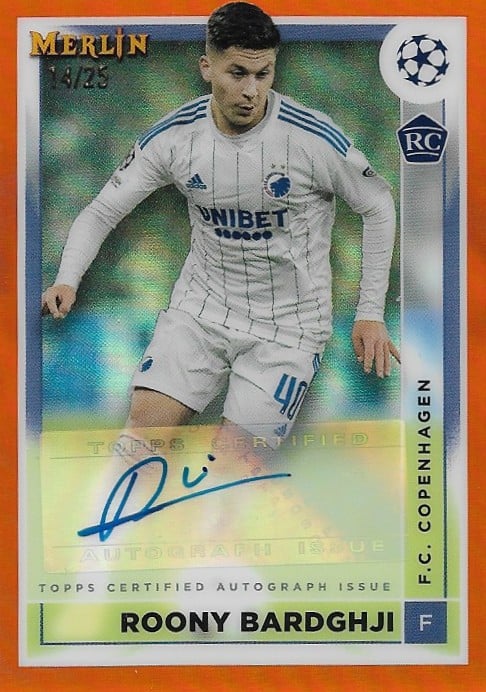 Roony Bardghji 
Auto Orange Refractor /25
card no. AC-RB